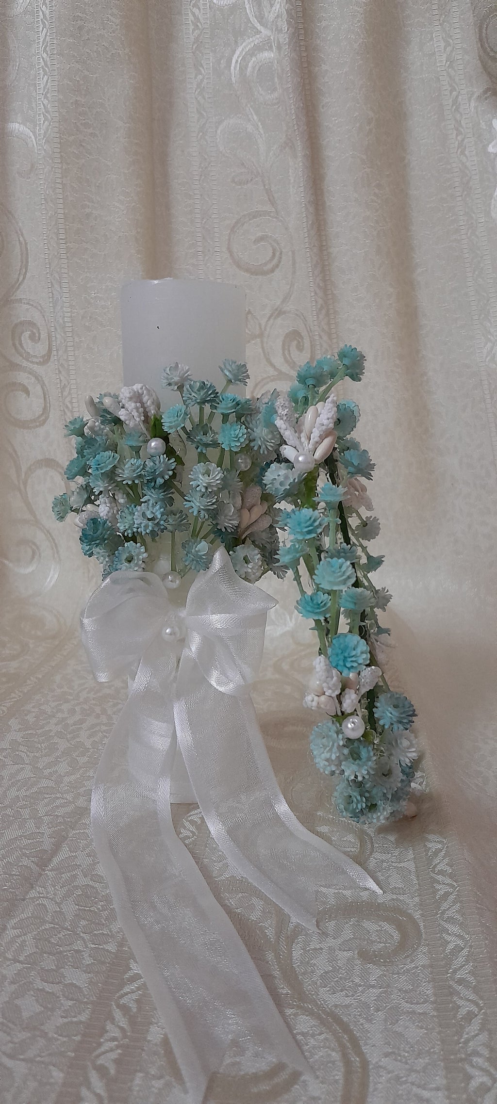 Decorated candle and crown baptism /holy communion