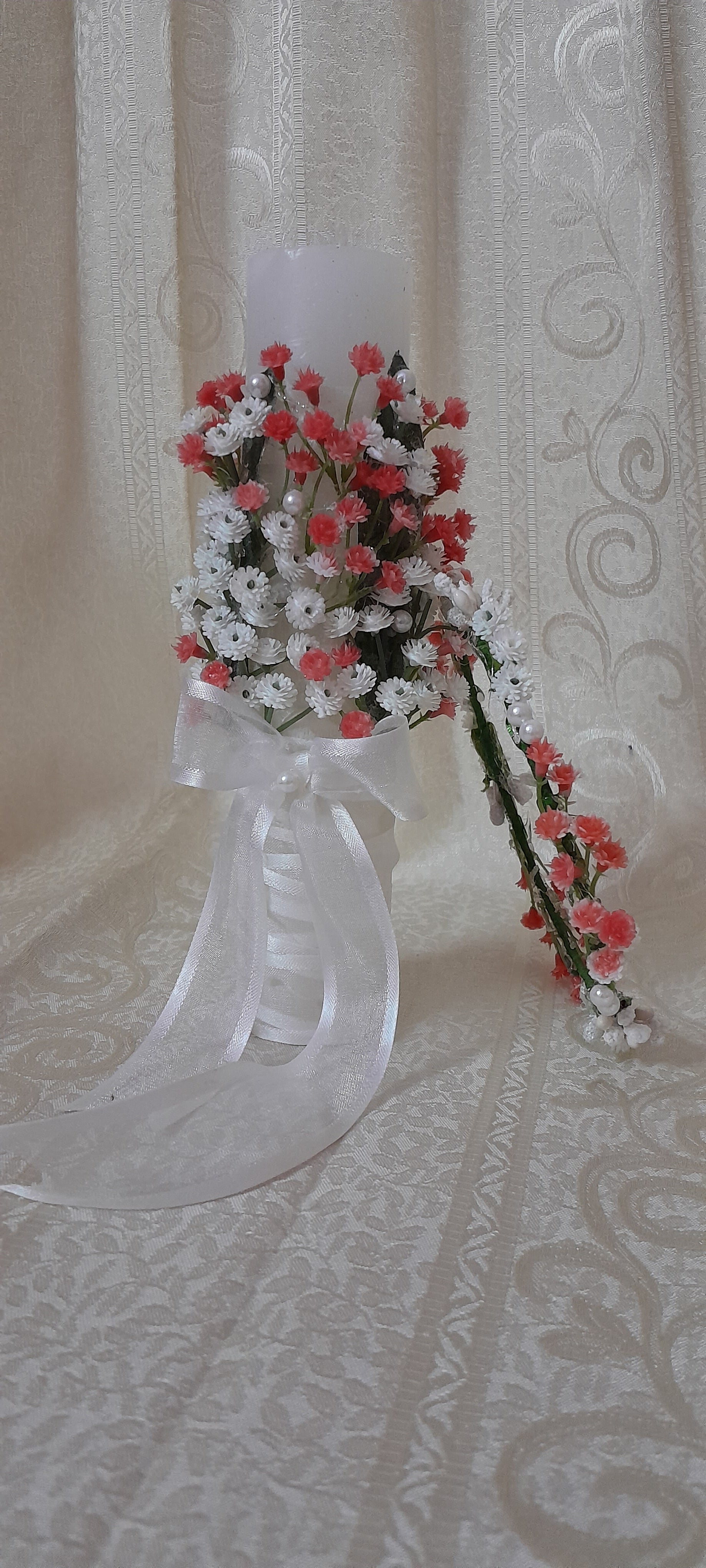 Decorated candle and crown baptism /holy communion