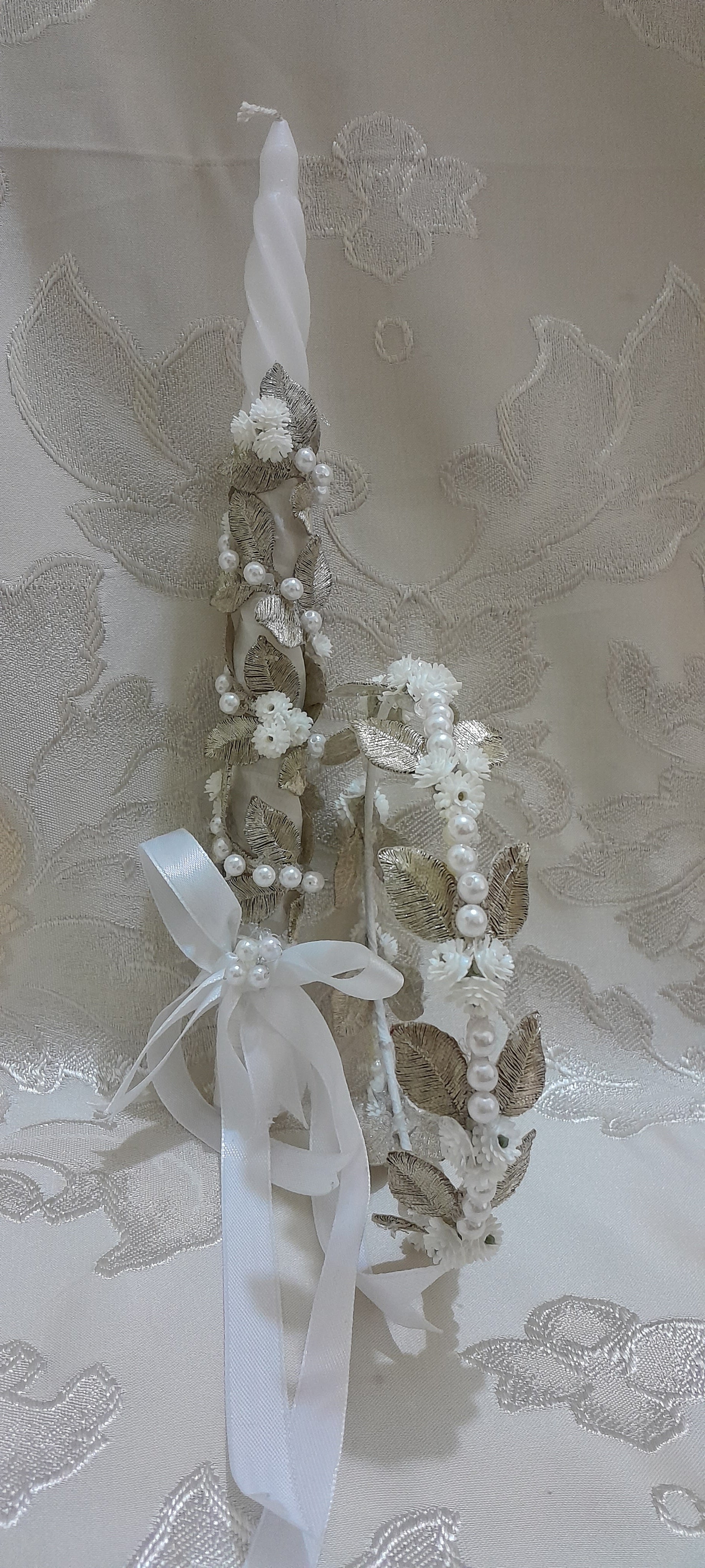 Baptism candle and crown