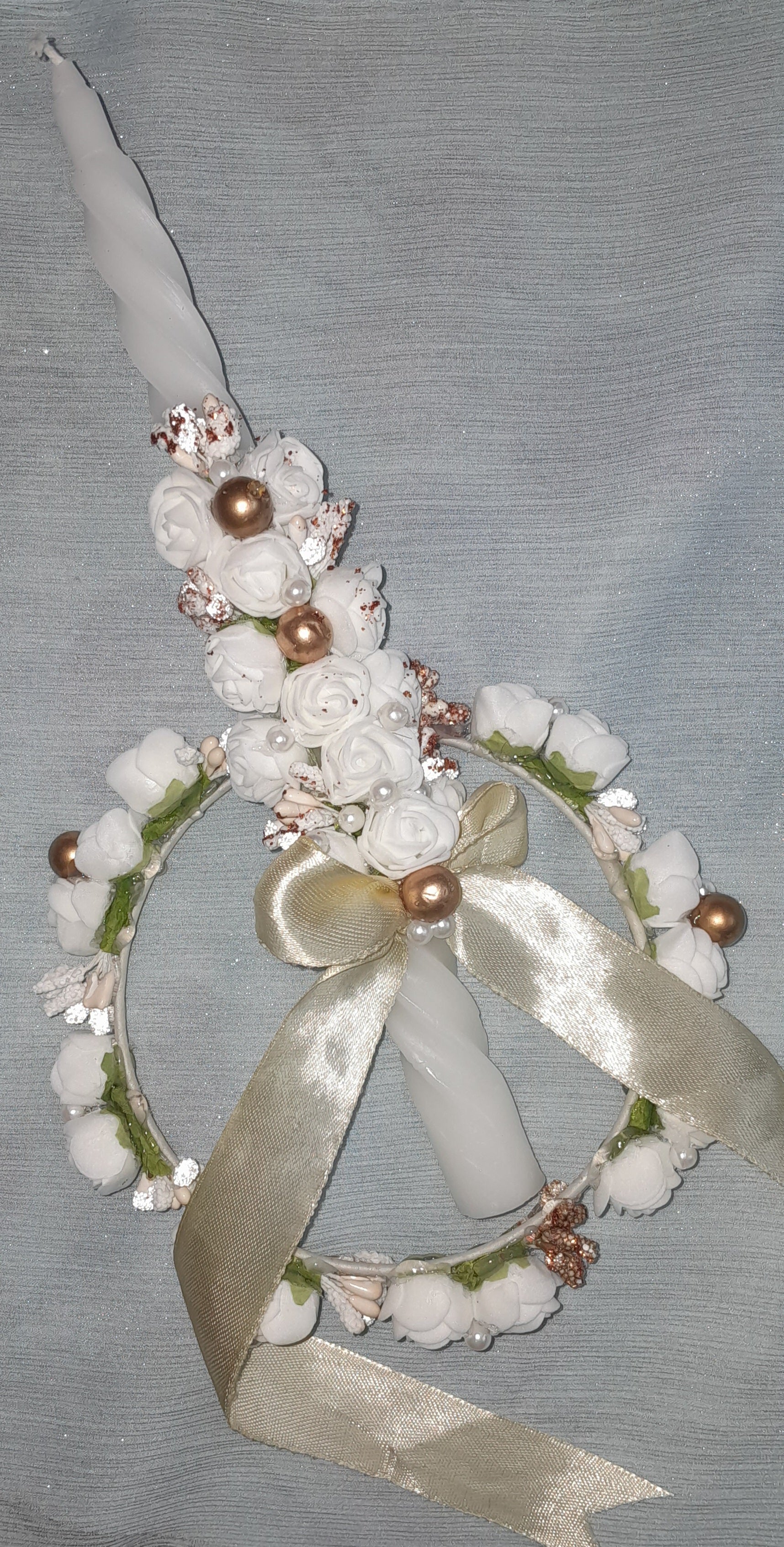 Baptism candle and crown