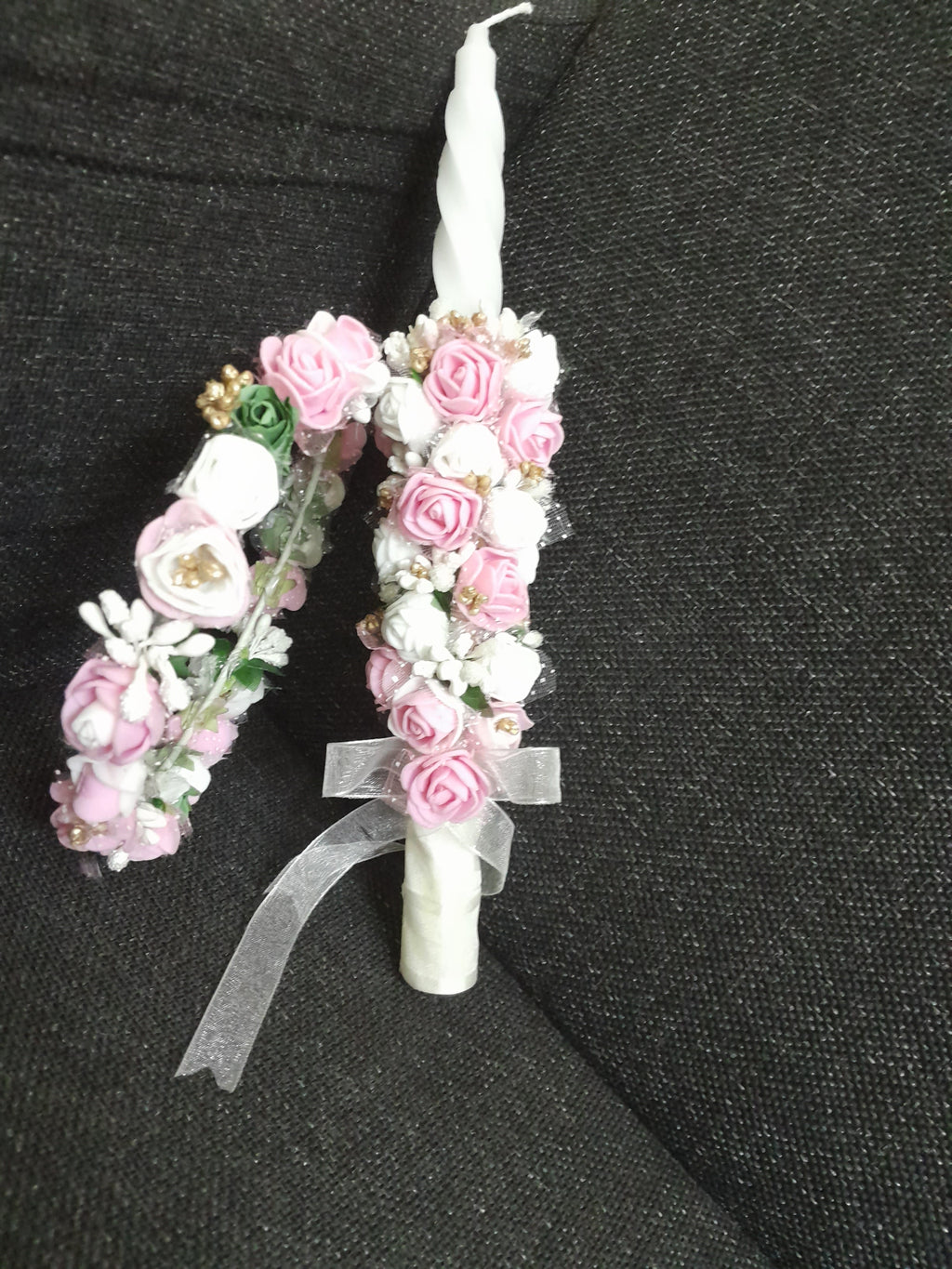 Baptism candle and crown