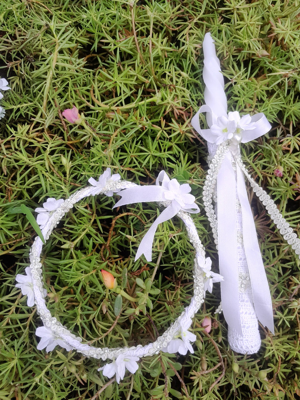 Lace candle and crown