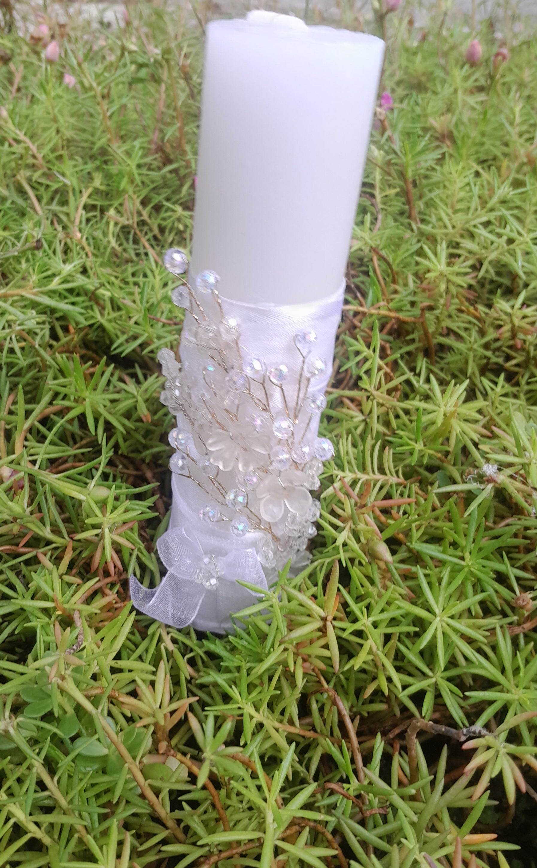 Crystal piller candle/wedding /House warming/baptism