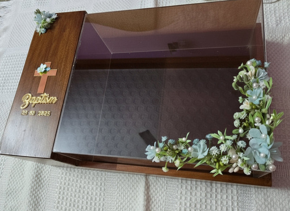Wooden Baptism Box