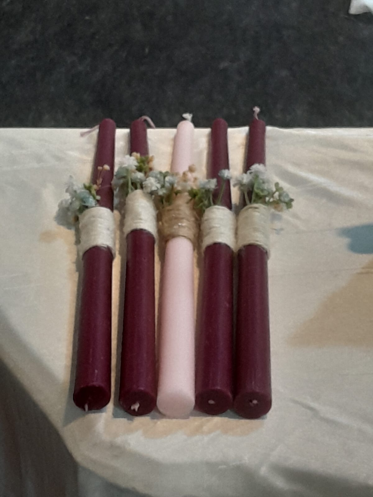 Decorated candle baptism /holy communion decor