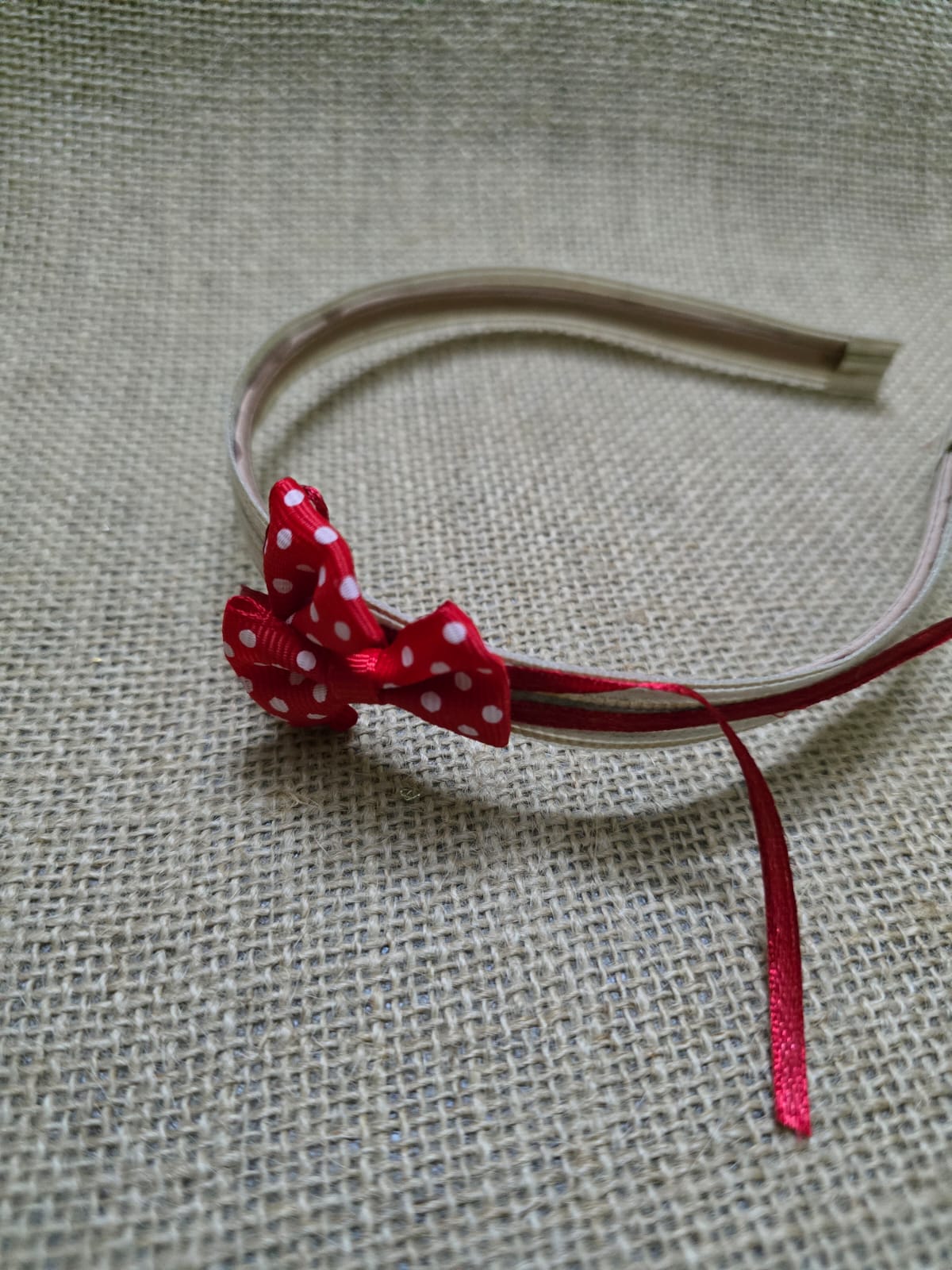 Christmas  cream lace hairbands with red bows