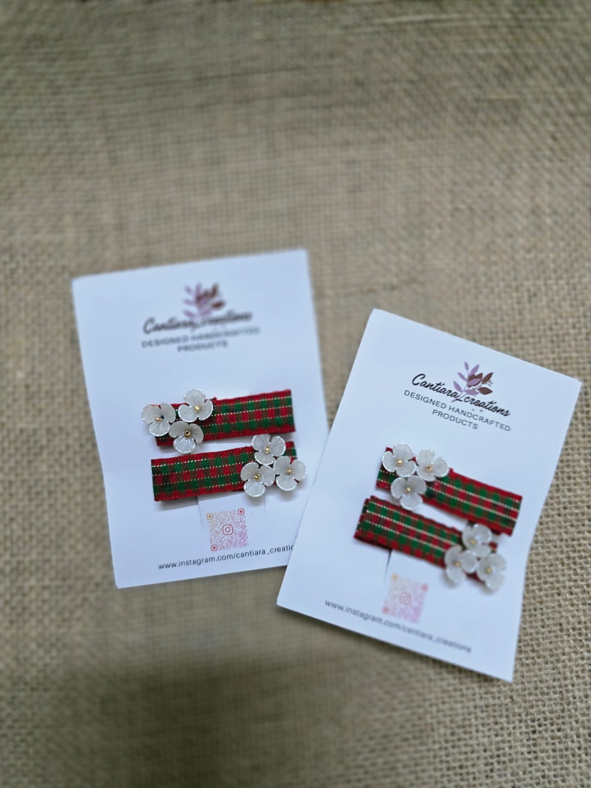 Hair clip  greenlace  christmas