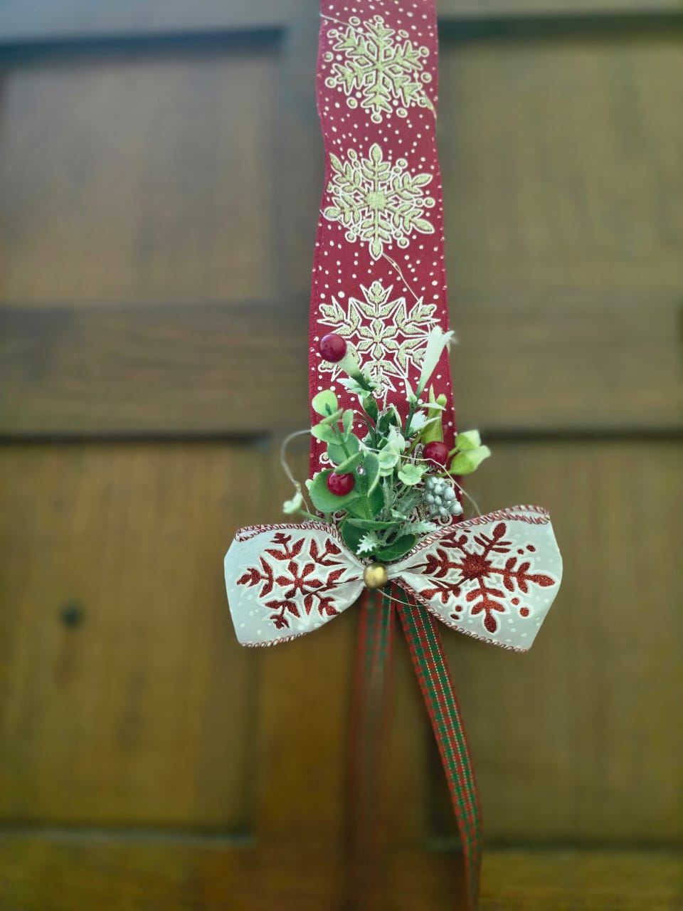 Christmas door scapular with light