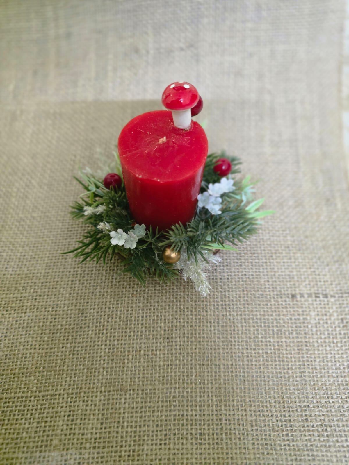 Red Candle center decor