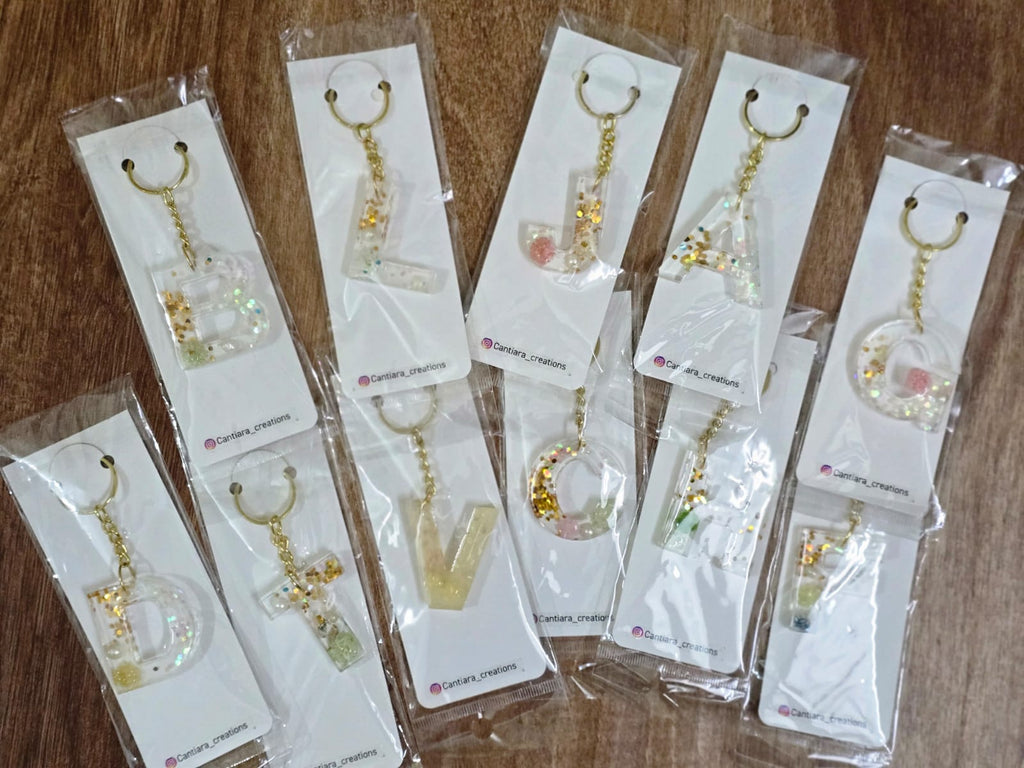 Resin letter keychain