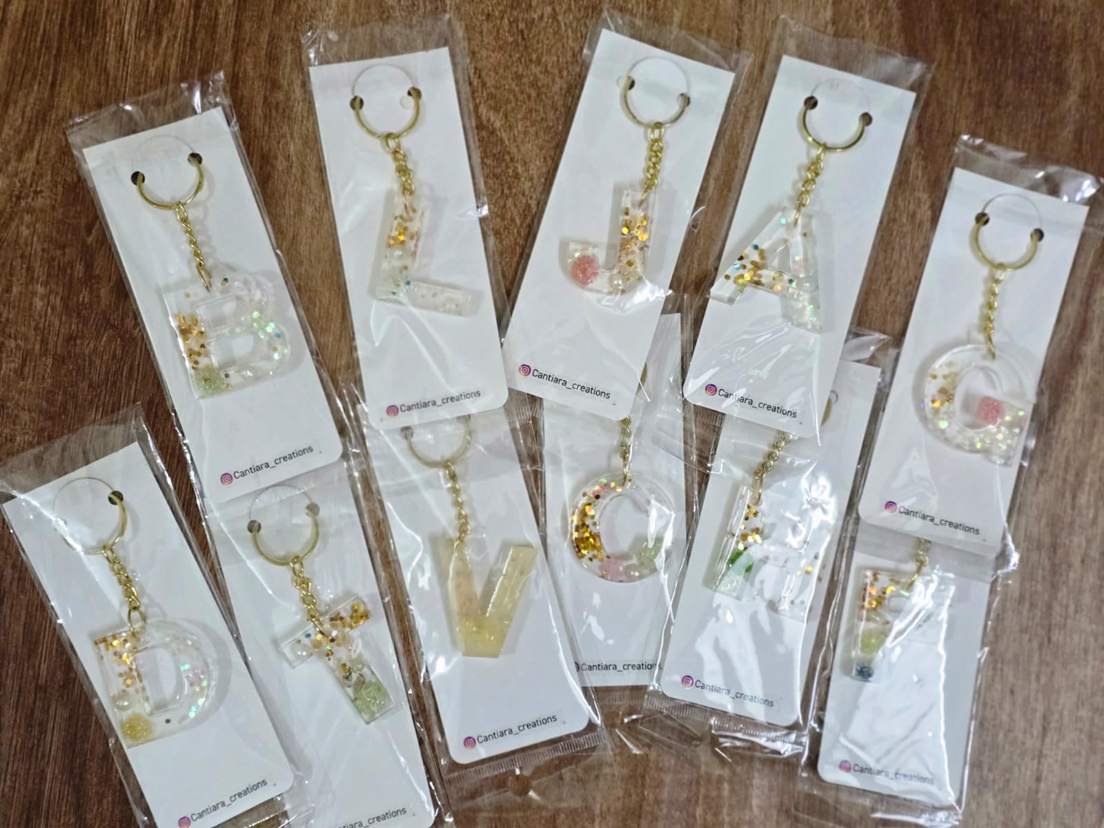 Resin letter keychain