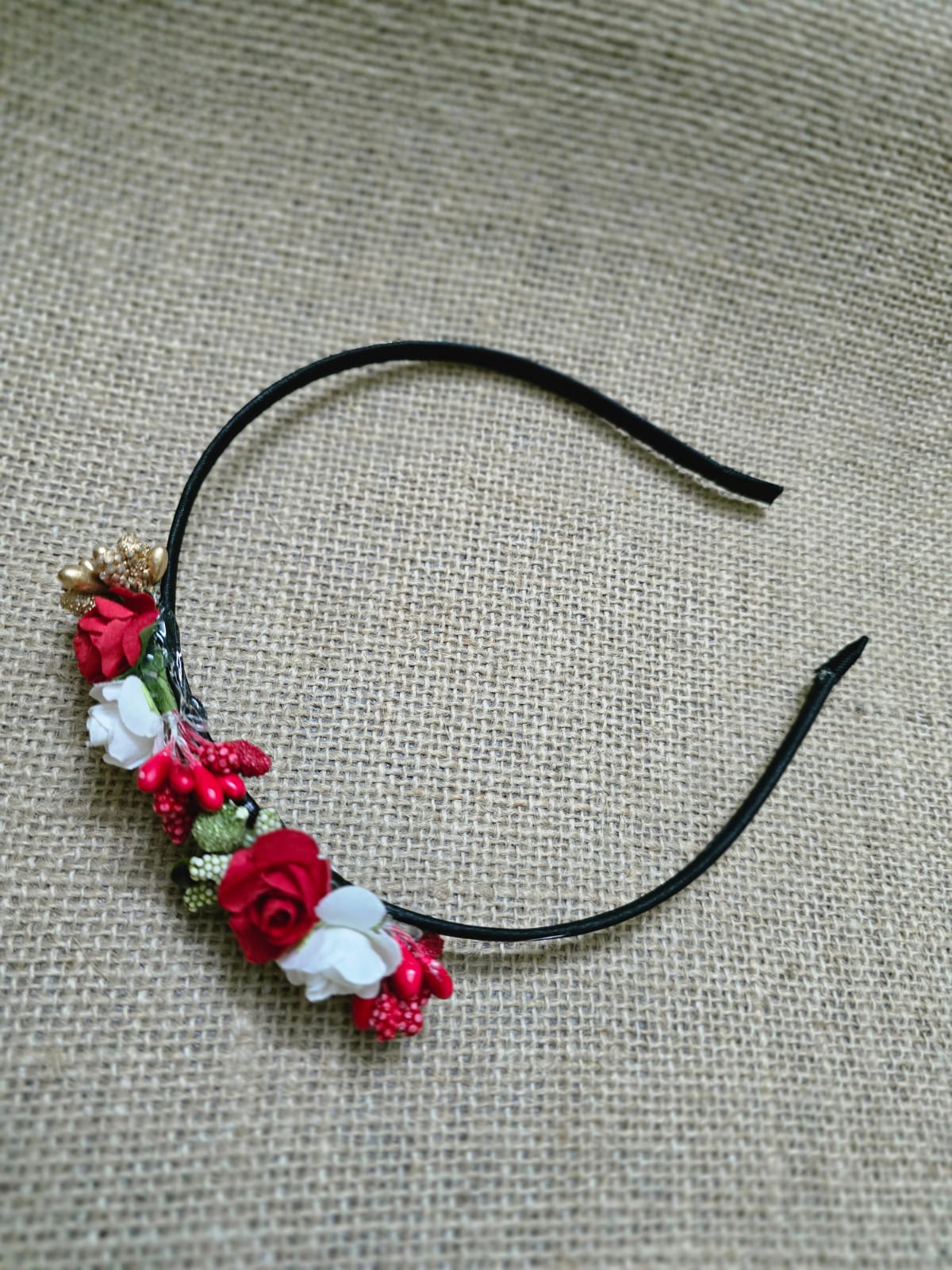 Christmas  Red Hair bows with flowers