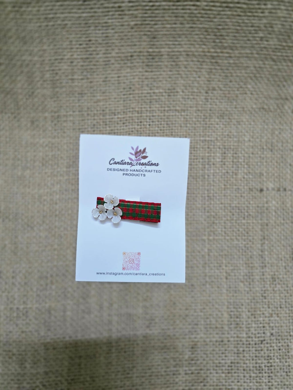 Hair clip  greenlace  christmas