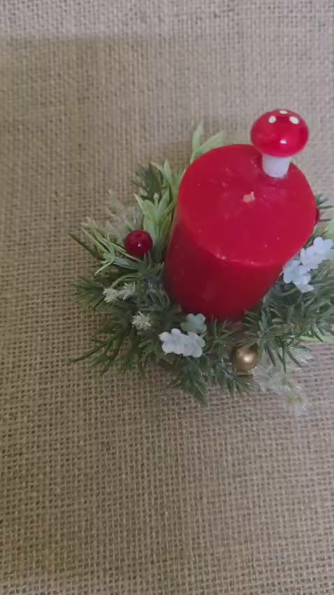 Red Candle center decor